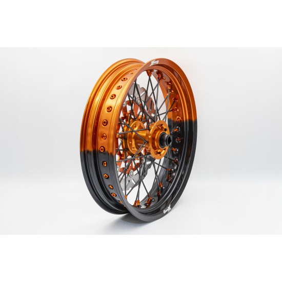 Set roti supermoto KTM 17X3.5 17X5 Orange Black XMoto
